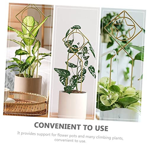 BESPORTBLE 2pcs Iron Climbing Frame Floral Decor House Plants Cord Holders Outdoor Decor Climbing Plant Support Iron Garden Trellis Iron Grid Flowers Golden Climbing Rose Trellis