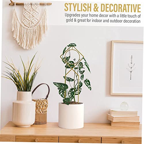 BESPORTBLE 2pcs Iron Climbing Frame Floral Decor House Plants Cord Holders Outdoor Decor Climbing Plant Support Iron Garden Trellis Iron Grid Flowers Golden Climbing Rose Trellis