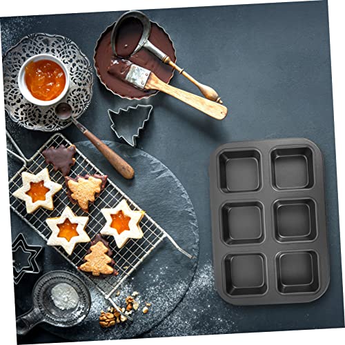 SWOOMEY Square Baking Pan Tray Mold Toast Bread Mini Oven Loaf Baking Molds Brownie Baking Pans Muffin Pan Washable Baking Pan Bread Pans Kitchen Cake Pan Non-stick Coating Cheese Black