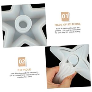 LIGHTAOTAO Five-Pointed Star Candlestick Die Hand Decor Resin Table Mold Jewlery Tray Silicone Molds for Resin Star Trinket Tray Molds Star Silicone Molds DIY Epoxy Mold Creative Epoxy Mold