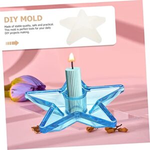 LIGHTAOTAO Five-Pointed Star Candlestick Die Hand Decor Resin Table Mold Jewlery Tray Silicone Molds for Resin Star Trinket Tray Molds Star Silicone Molds DIY Epoxy Mold Creative Epoxy Mold