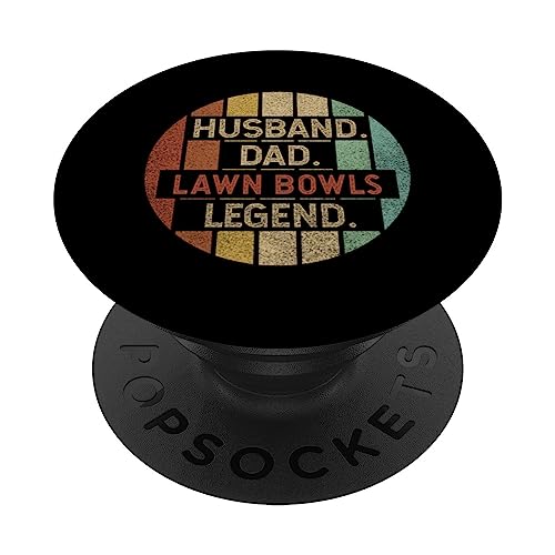 Husband Dad Lawn Bowls Legend Vintage PopSockets Swappable PopGrip