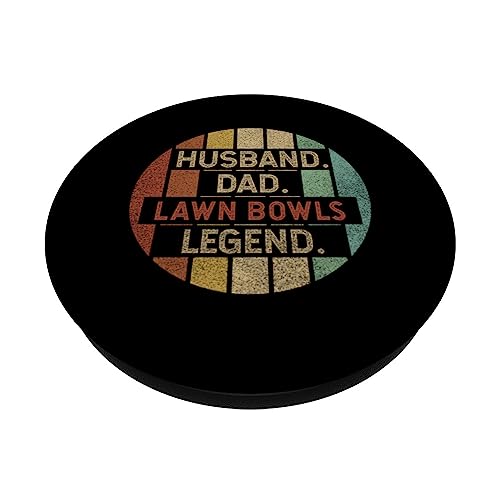 Husband Dad Lawn Bowls Legend Vintage PopSockets Swappable PopGrip