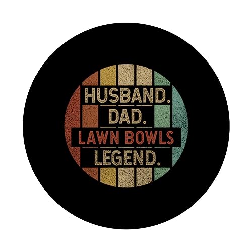 Husband Dad Lawn Bowls Legend Vintage PopSockets Swappable PopGrip