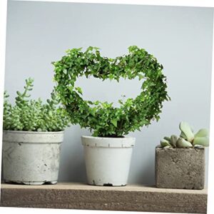 GANAZONO 2pcs Heart Shaped Flower Pot Stand Decorative Planters Mini Roses Mini Pots Iron Climbing Trelli Indoor Planters Climbing Rose Trellis Rack for Climbing Plant Vine Plant Stand Hoop