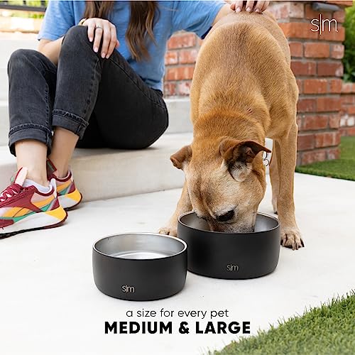 Simple Modern Stainless Steel Pet Water Bowl for Dogs & Cats | Reusable Insulated Stainless Steel Food Bowls for Dog Cat | No Tip No Slip BPA Free | Bentley Collection | Medium (32oz) | Blush