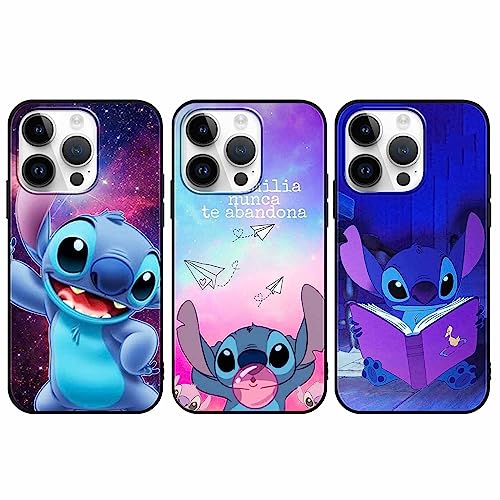 FGIAZDU 3 Pack Cute Cartoon Phone Case for iPhone 14 Pro Max Case 6.7",Girly Kawaii Anime Character Aesthetic Cases for Women Girls Boys,Soft TPU Shockproof Funda for iPhone 14 Pro Max Black