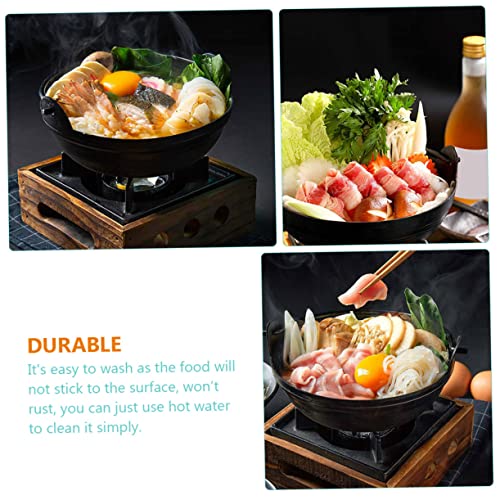 UPKOCH Sukiyaki Japanese Cookware Soup Pot with Lid Korean Hot Pot Mini Cast Iron Skillet Cheese Fondue Sukiyaki Nabemono Hot Pot Non-sticky Cooking Utensil Japanese Soup Pot Cast Wok Wok