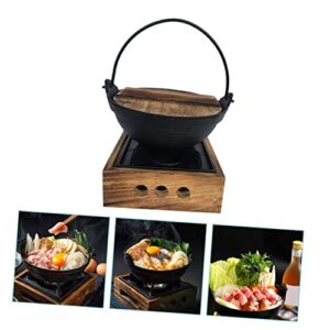 UPKOCH Sukiyaki Japanese Cookware Soup Pot with Lid Korean Hot Pot Mini Cast Iron Skillet Cheese Fondue Sukiyaki Nabemono Hot Pot Non-sticky Cooking Utensil Japanese Soup Pot Cast Wok Wok