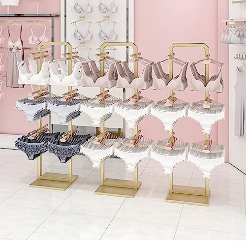 Floor-Standing Bra Rack, Creative Gold Underwear Shorts Nakajima Shelf, Clothing Store Combined Shelf, Shopping Mall Swimsuit Socks Display Stand