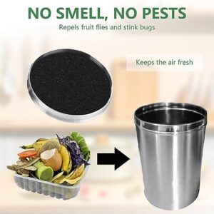 Oungy 24 PCS 6.3 Inch Charcoal Filters for Compost Bucket, Compost Filters for Countertop Bin, Kitchen Compost Bin Countertop Charcoal Filter, Compost Bin Filters Charcoal, 0.4" Thickness