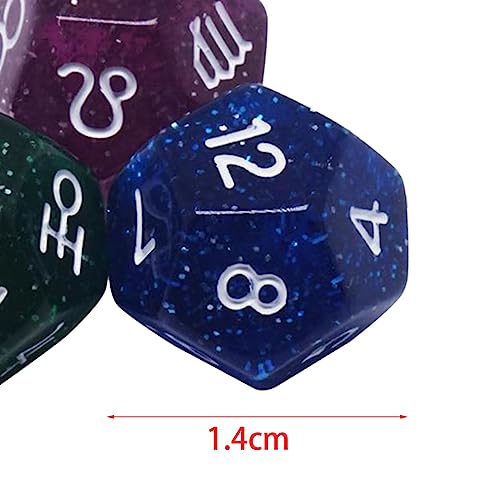 Esquirla 3X Acrylic Polyhedral Dice, D12 Constellation Dice, Collectibles Astrology Signs Dice, for Family Gathering Party Astro Divination Gaming Accessory, Style B