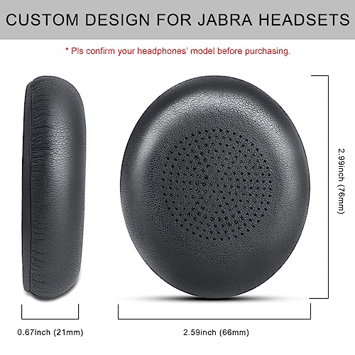 Ear Pads Replacement for Jabra Evolve2 65 (65MS 65UC USB)/Evolve2 40 (40UC 40MS USB)/Elite 45h On-Ear Wireless Headphones, Ear Cushions with Protein Leather