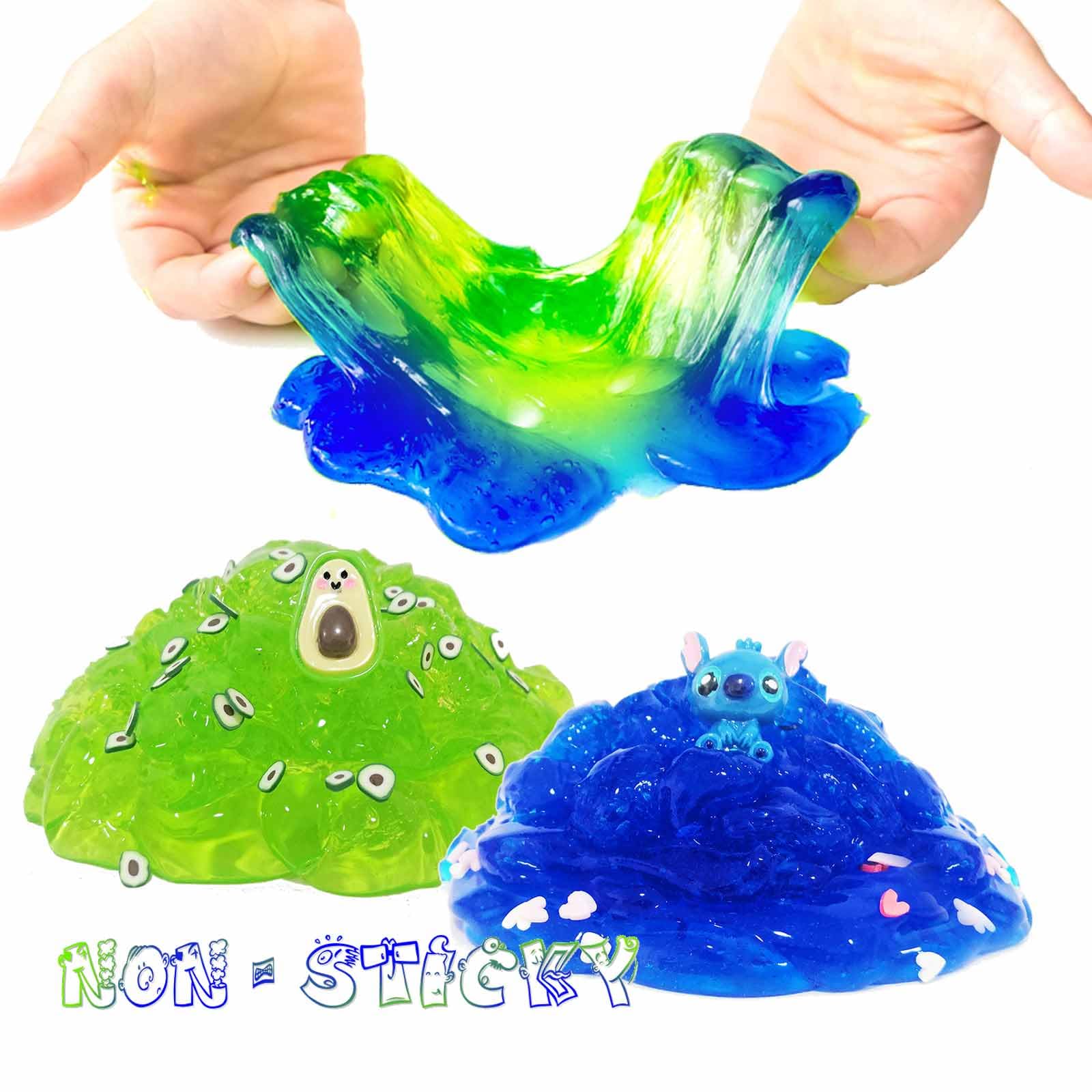 Glimmer Slime 2 Pack, Great Smell Crunchy Slime with Stitch Slime and Avocado Slime, Non Sticky,Super Soft Sludge Toy, Birthday Gifts for Kids,DIY Crystal Boba Slime Party Favor for Girls & Boys