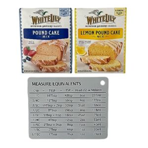 white lily pound cake mix, 16.2 oz box bundled with white lily lemon pound cake mix, 16.2 oz box and measure equivalents refrigerator magnet