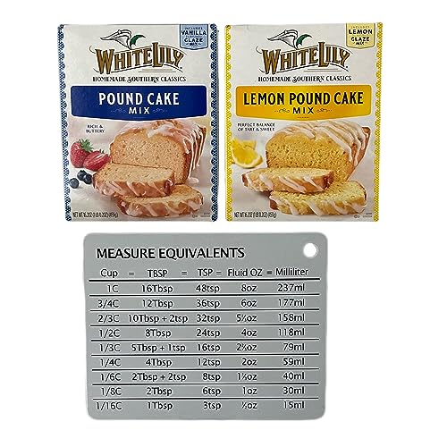 White Lily Pound Cake Mix, 16.2 OZ Box Bundled With White Lily Lemon Pound Cake Mix, 16.2 OZ Box and Measure Equivalents Refrigerator Magnet