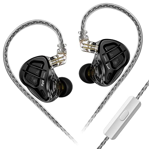 KZ ZAR in-Ear Monitor 7BA+1DD Hybrid 8 Drivers Earbuds HiFi Bass Noise Cancelling Earphones, Clarity in All Frequency Stereo Sound Comfortable Headphones for Audio Engineers, Musicians(with Mic)