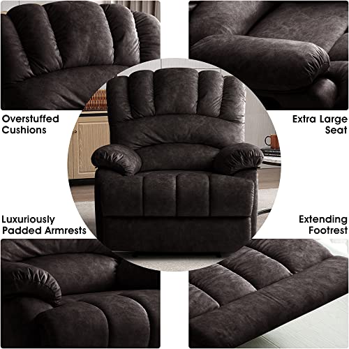 COOSLEEP Large Recliner Chair for Adults,Single Recliner Chair Big and Tall for Living Room,Breathable Fabric Manual Sofas