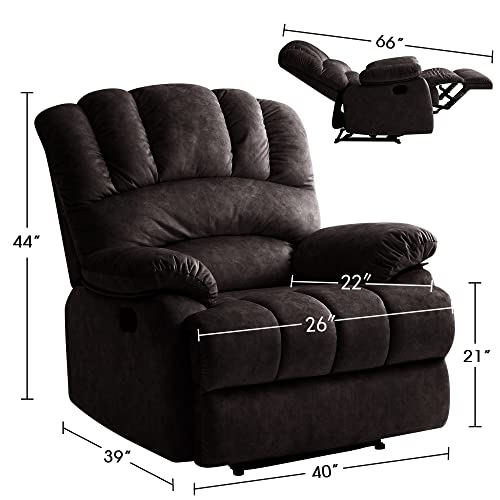 COOSLEEP Large Recliner Chair for Adults,Single Recliner Chair Big and Tall for Living Room,Breathable Fabric Manual Sofas