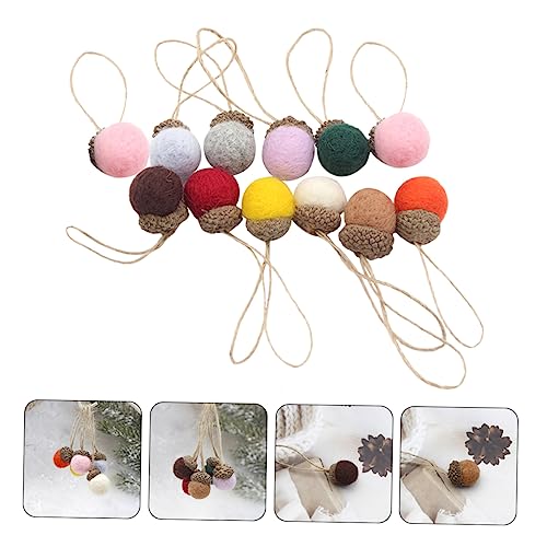 LIFKOME 12pcs Pine Tower Balls Home Accessories Decor Household Decor Christmas Decor Christmas Holiday Ornament Xmas Hanging Ornament Xmas Party Bag Fillers Hanging Felt Pine Cone Bouquet