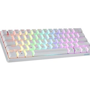 Geeky GK61 60% | Hot Swappable Mechanical Gaming Keyboard | 61 Keys Multi Color RGB LED Backlit for PC/Mac Gamer | ANSI US American Layout (White, Mechanical Red)