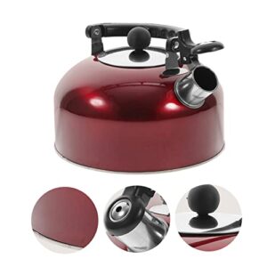 OUSIKA 3pcs Buzzing Kettle Induction Tea Kettle Cordless Kettle Camping Tea Kettle Water Kettle Stovetop Stainless Steel Whistling Teapot Boiling Tea Kettle Water Pot Anti-rust Kettle Red Kettle (Col