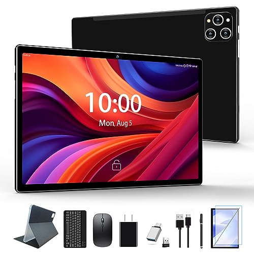 Tablet 10.1 Inch Android 12 Tablets 2023 Latest Android Tablet 128GB ROM+16GB RAM (8+8 Virtual), 2 in 1 Tablet with Keyboard, Powerful Octa-Core+13MP Camera, 1TB TF Expandable, FHD WiFi Tablet PC