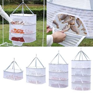 foldable hanging mesh dryer rack, flat clothes drying rack - foldable mesh clothes flat drying rack, underwear drying cage (double)