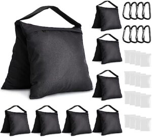 8 packs sandbags weight bags for light stand photography video support, heavy duty saddlebags for backdrop stand, photo tripod, outdoor canopy, pop up tent, umbrella base, fishing chair, wedding shed