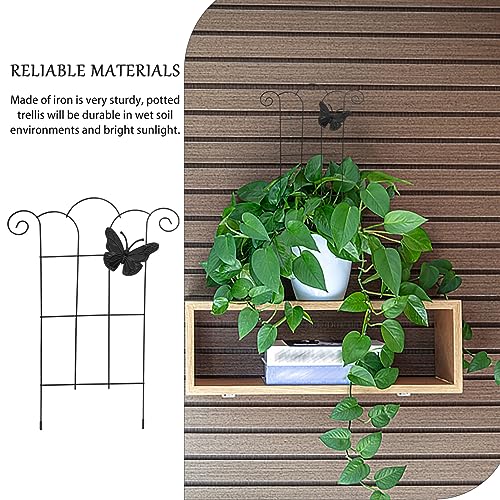 Garden Plant Trellis 2Pcs Trellis for Potted Plants Iron Mini Garden Trellis for Climbing Plants Plant Climbing Rack Flower Pots Supports