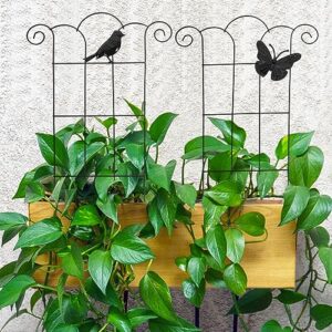 Garden Plant Trellis 2Pcs Trellis for Potted Plants Iron Mini Garden Trellis for Climbing Plants Plant Climbing Rack Flower Pots Supports