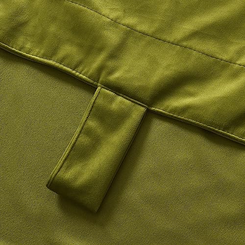 gisewood Lime Velvet Curtains for Living Room - 84 inches Length Velvet Curtain Panels Tap Top Window Drapes for Bedroom/Sliding Glass Door, W52 by L84 inches, 2 Panels