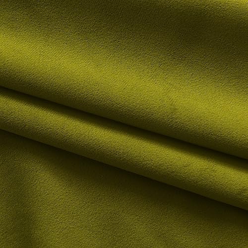 gisewood Lime Velvet Curtains for Living Room - 84 inches Length Velvet Curtain Panels Tap Top Window Drapes for Bedroom/Sliding Glass Door, W52 by L84 inches, 2 Panels