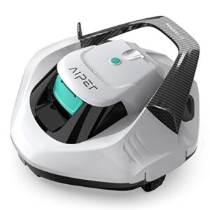 renewed aiper seagull se cordless pool vacuum robot, ideal for above pools up to 850 sq.ft, lasts 90 mins, led indicator - white