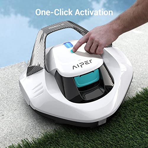 Renewed Aiper Seagull SE Cordless Pool Vacuum Robot, Ideal for Above Pools up to 850 Sq.Ft, Lasts 90 Mins, LED Indicator - White