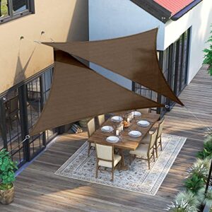 awnpro equilateral triangle shade sail 6' x 6' x 6' canopy to block sunlight for outdoor patio garden patio deck pergola (brown)