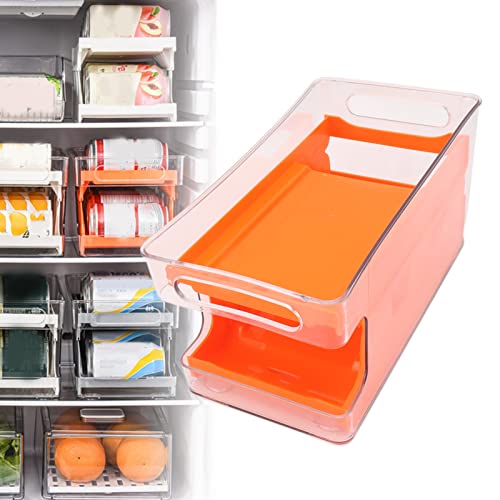 2 Tier Soda Can Organizer for Refrigerator Organizer Bins Soda Pop Can Holder Dispenser Drink Beverage Holder for Fridge Cabinets Freezer(Orange)