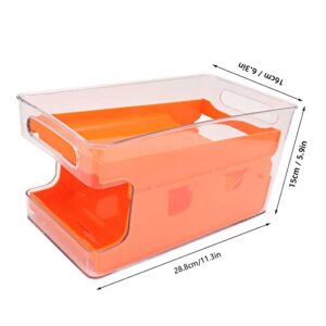 2 Tier Soda Can Organizer for Refrigerator Organizer Bins Soda Pop Can Holder Dispenser Drink Beverage Holder for Fridge Cabinets Freezer(Orange)