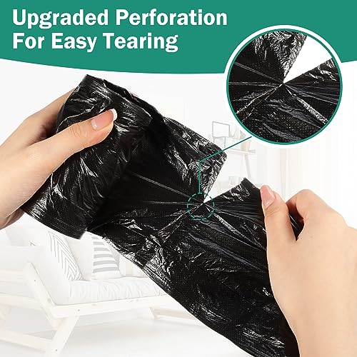 Maitys 600 Pcs Small Trash Bags 4-6 Gallon Small Garbage Bags Bulk Kitchen Trash Bags Bathroom Trash Bags Unscented Waste Basket Liner for Bathroom Bedroom Office Kitchen Yard Car, Black Green White