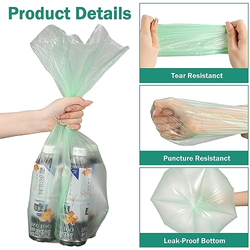 Maitys 600 Pcs Small Trash Bags 4-6 Gallon Small Garbage Bags Bulk Kitchen Trash Bags Bathroom Trash Bags Unscented Waste Basket Liner for Bathroom Bedroom Office Kitchen Yard Car, Black Green White