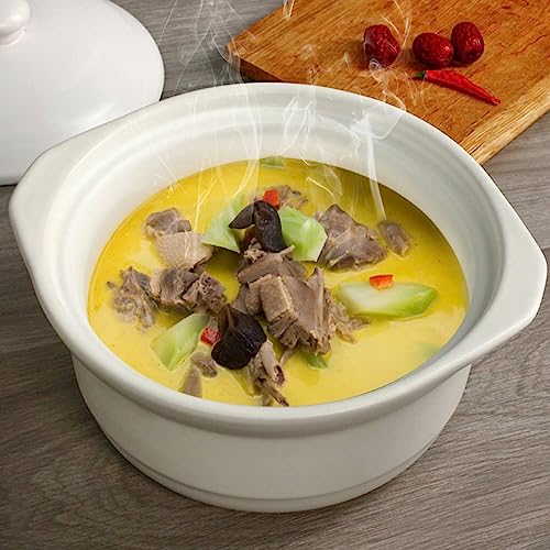 1.9-Quart Ceramic Pots for Cooking with Lid, Clay Pot for Cooking, Earthenware Pot, Chinese Ceramic Casserole, Earthen Pot Cookware Stew Pot Stockpot