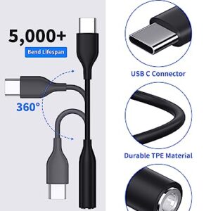 ACAGET USB C to 3.5mm Audio Adapter, 3 Pack USB Type C to AUX Dongle Cable 3.5mm Headphone Jack Converter for Samsung Galaxy A54 A53 S23 FE S22 S21 Ultra USB C Earbuds Adapter for iPhone 15 Pro Max