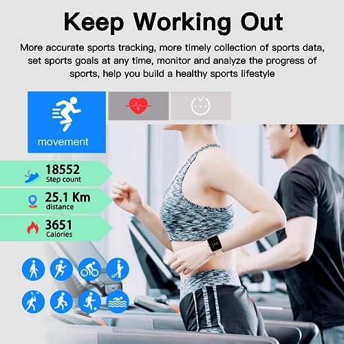 Smart Watch, Full Touch Smart Watches for Men Women Answer/Make Calls, Fitness Tracker with Heart Rate Sleep Monitor Step Counter, Multi-Sports Modes, IP68 Activity Trackers for Android iOS Phones