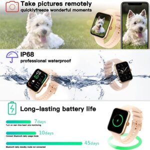 Smart Watch, Full Touch Smart Watches for Men Women Answer/Make Calls, Fitness Tracker with Heart Rate Sleep Monitor Step Counter, Multi-Sports Modes, IP68 Activity Trackers for Android iOS Phones