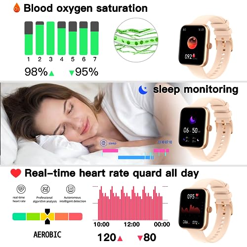 Smart Watch, Full Touch Smart Watches for Men Women Answer/Make Calls, Fitness Tracker with Heart Rate Sleep Monitor Step Counter, Multi-Sports Modes, IP68 Activity Trackers for Android iOS Phones