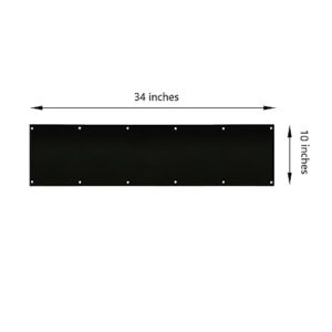 GALOFAY Door Kick Plate 10x34 inches Matt Black Acrylic Decorative Plates Protector for 36 inches Front Doors, 1/10 inch Thickness 10"x 34" (Black)