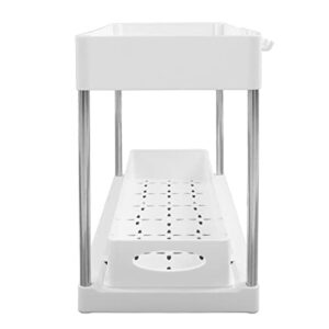 Under Sink Organizers Large Capacity Slide Out Storage Baskets for Bathrooms Kitchens Closets Laundry Rooms Offices (White)
