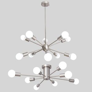 alisadaboy brushed nickel 10 light sputnik chandelier & 8 light nickel sputnik ceiling light fixture for dining room, living room, kitchen, entryway, bedroom