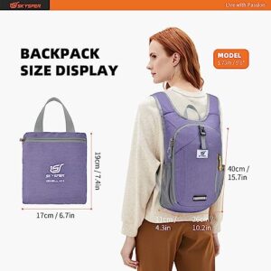 SKYSPER 10L Hiking Backpack Small Hiking Daypack Packable Lightweight Travel Day Pack for Women Men(Purple)