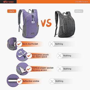 SKYSPER 10L Hiking Backpack Small Hiking Daypack Packable Lightweight Travel Day Pack for Women Men(Purple)